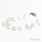 Perlenarmband Perlenarmkette Süßwasserperlen Armkette weiß